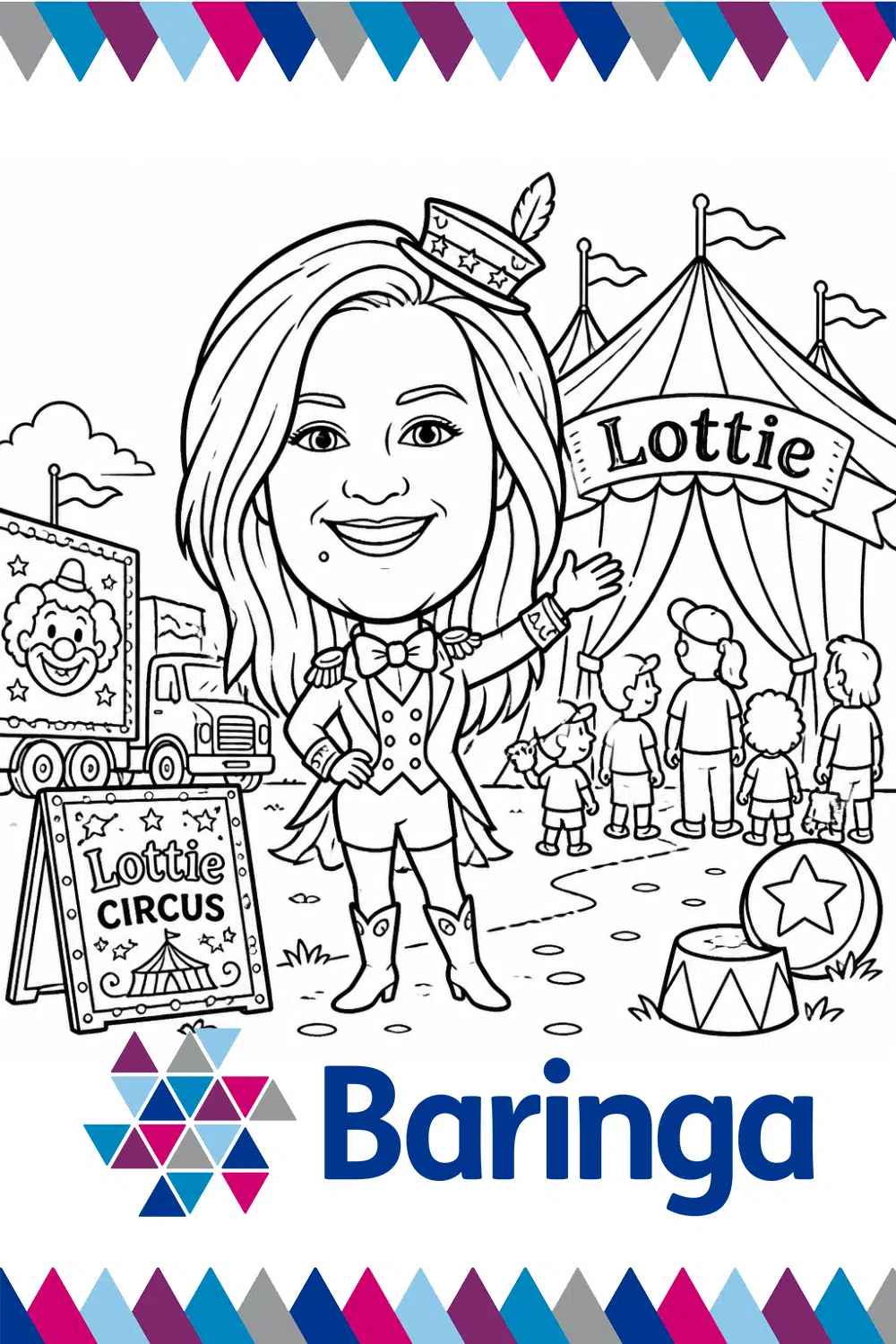 Circus ringmaster AI portrait created for a Baringa event activation.