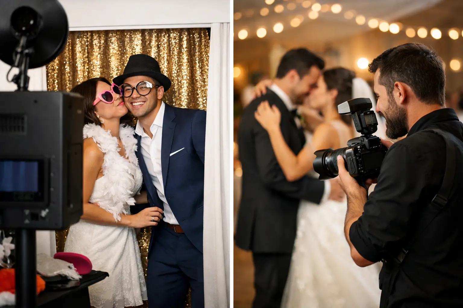 Photo Booth vs Roaming Photographer Wedding